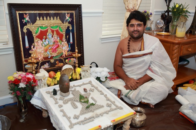 Pandit Aditya Sharma with Shiva yantra